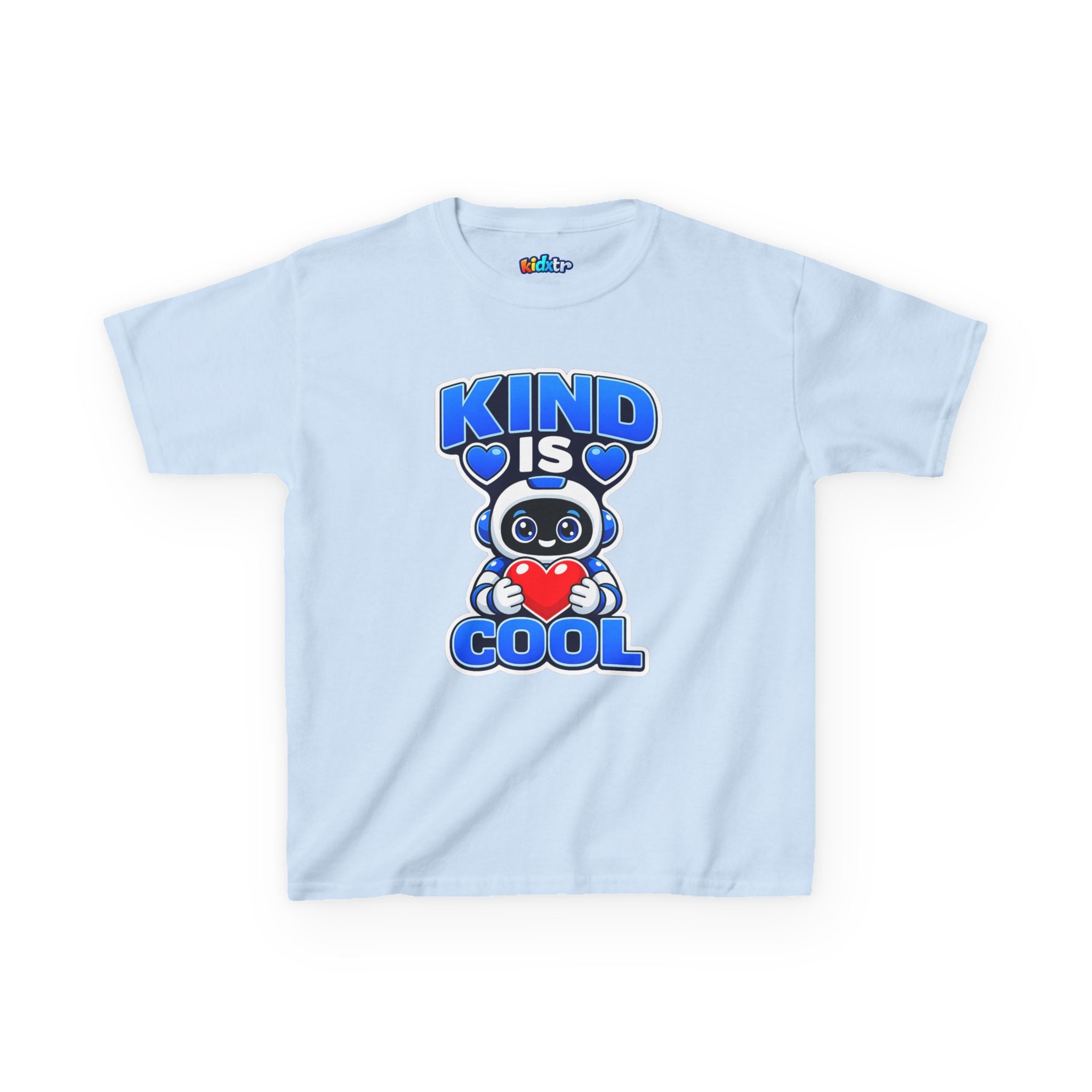 Kidxtr™ Kids Robot T-Shirt — 'Kind Is Cool' Heart Graphic Tee