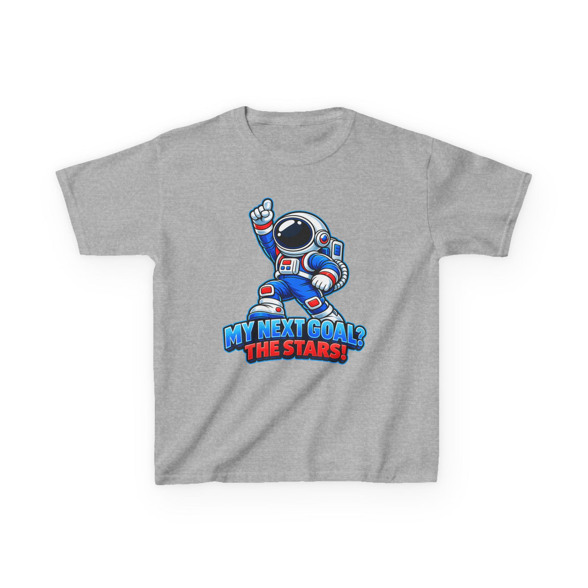 Kidxtr™ Kids Space T-Shirt — 'My Next Goal: The Stars' Astronaut Graphic Tee