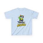 Kids T‑Shirt — 'Roll into School!' Skateboard Cat Back-to-School Tee