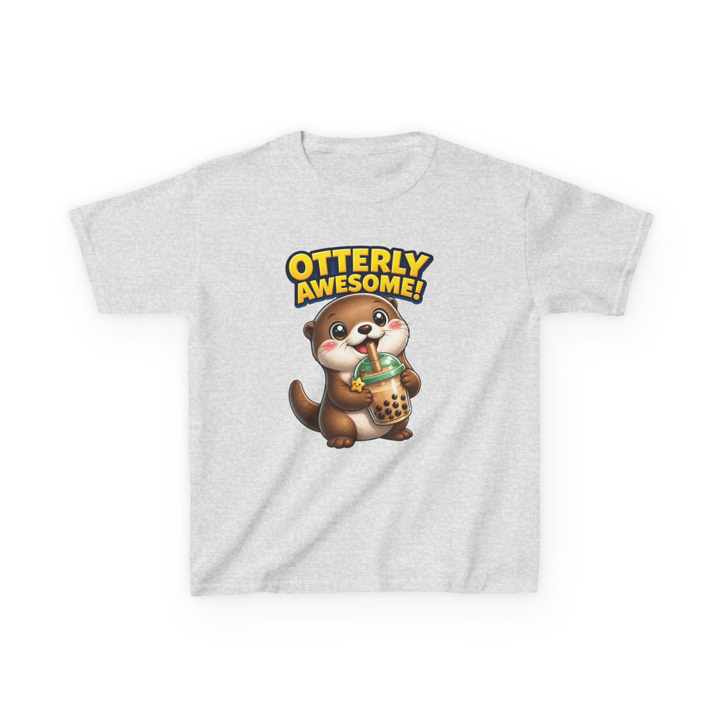 Kids Otter T-Shirt — 'Otterly Awesome!' Cute Otter Drinking Bubble Tea Graphic Tee