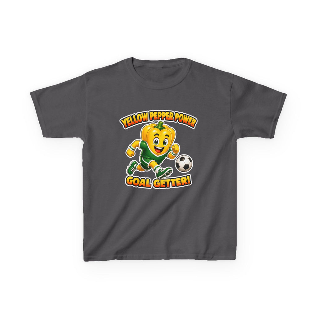 Kids Soccer T-Shirt — 'Yellow Pepper Power' Goal Getter Graphic Tee