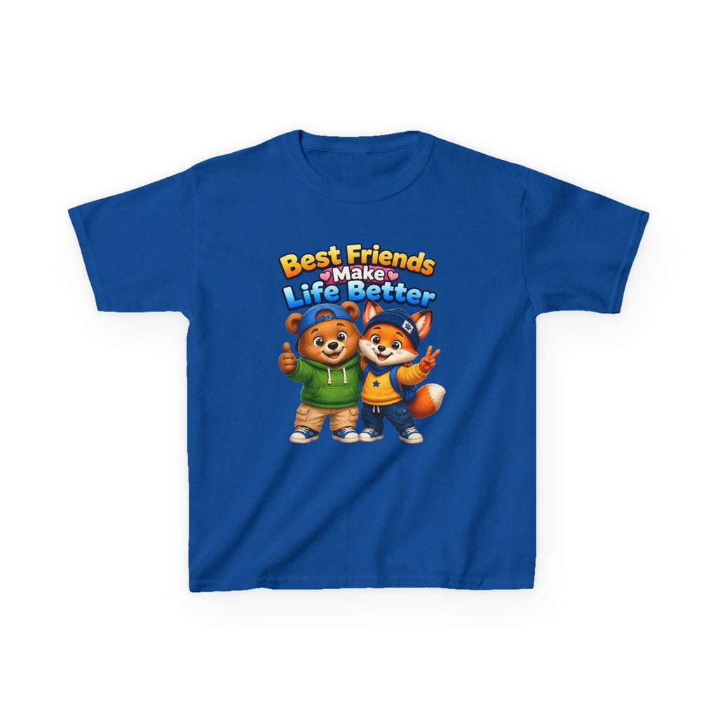 Kids Friendship T-Shirt — 'Best Friends Make Life Better' Cute Bear & Fox Graphic Tee
