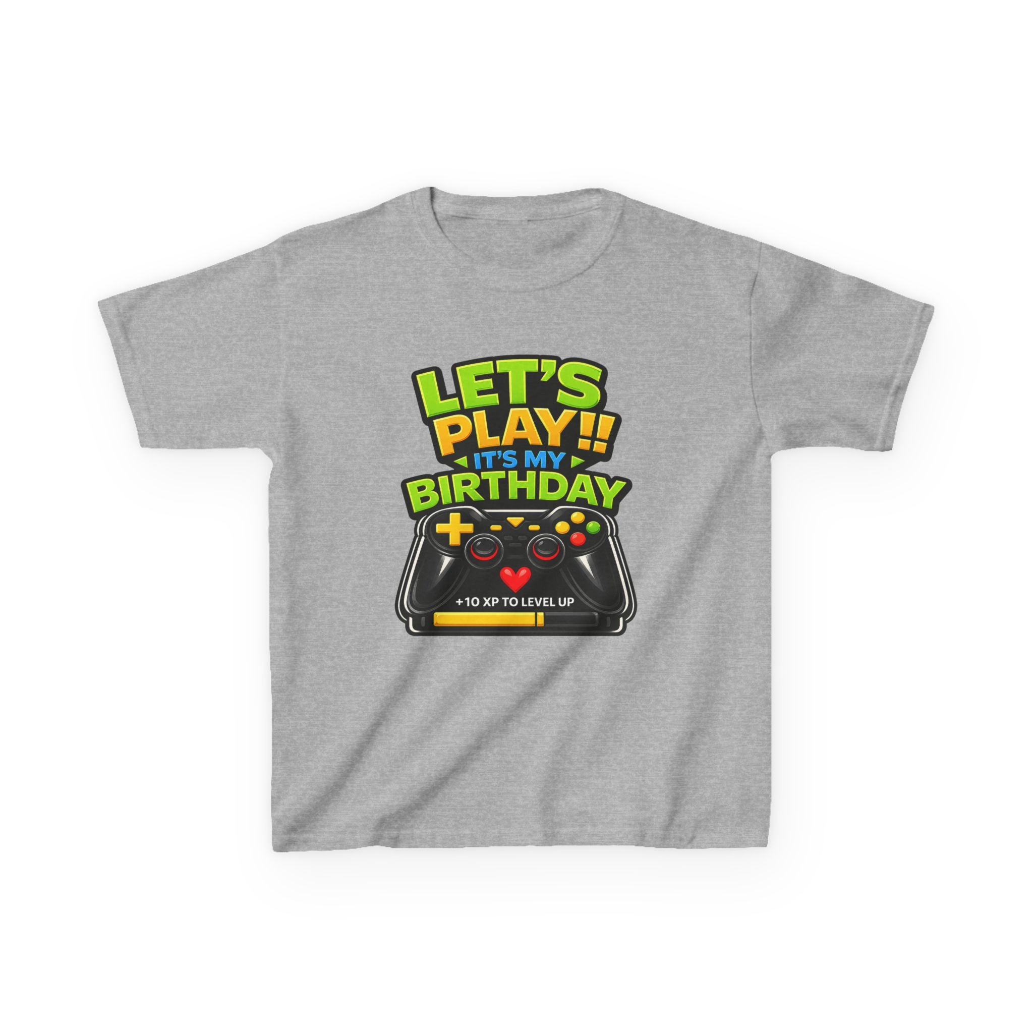 Kids Gaming T-Shirt — 'Let's Play! It's My Birthday' Video Game Controller Graphic Tee