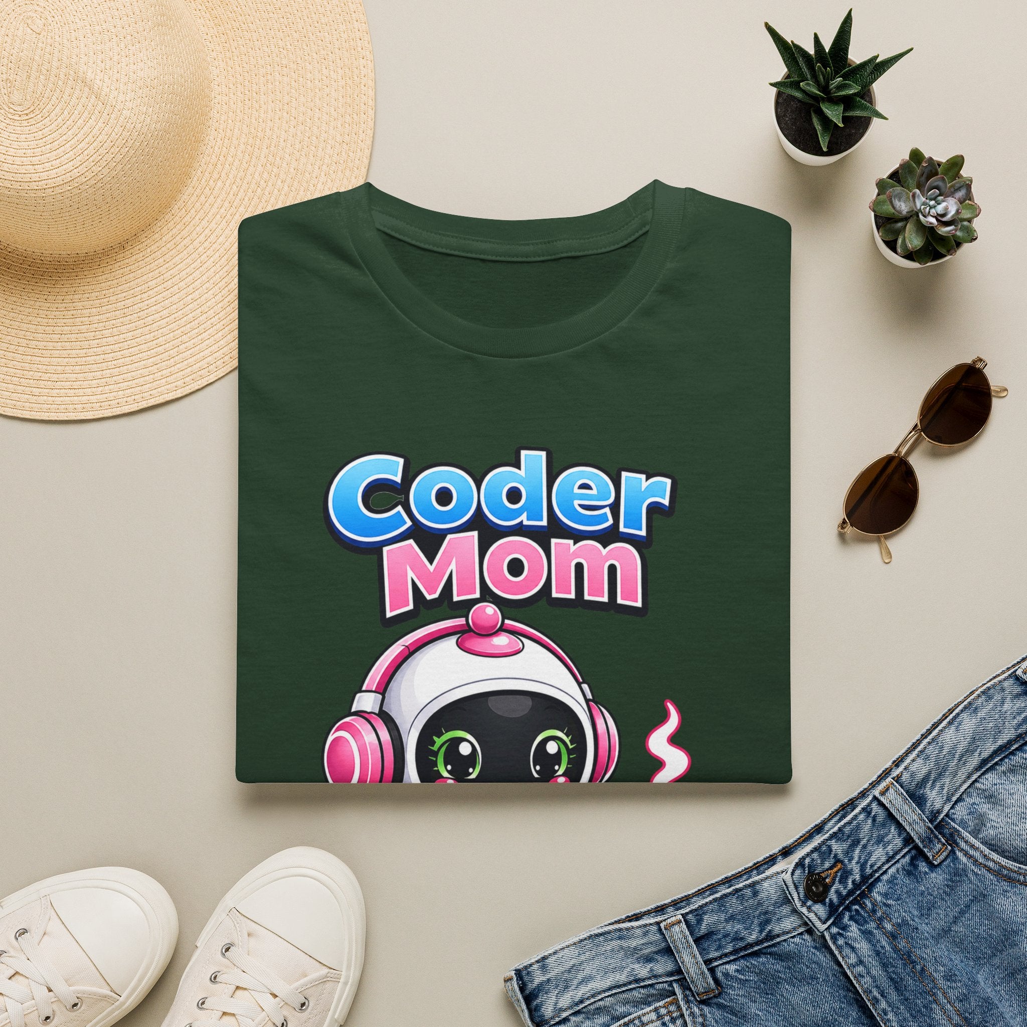 Kidxtr™ Mom Coding T-Shirt — 'Building Futures' Coder Mom Robot Graphic Tee