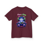 Kids Gamer T-Shirt – Cat Play & Pause Graphic Tee