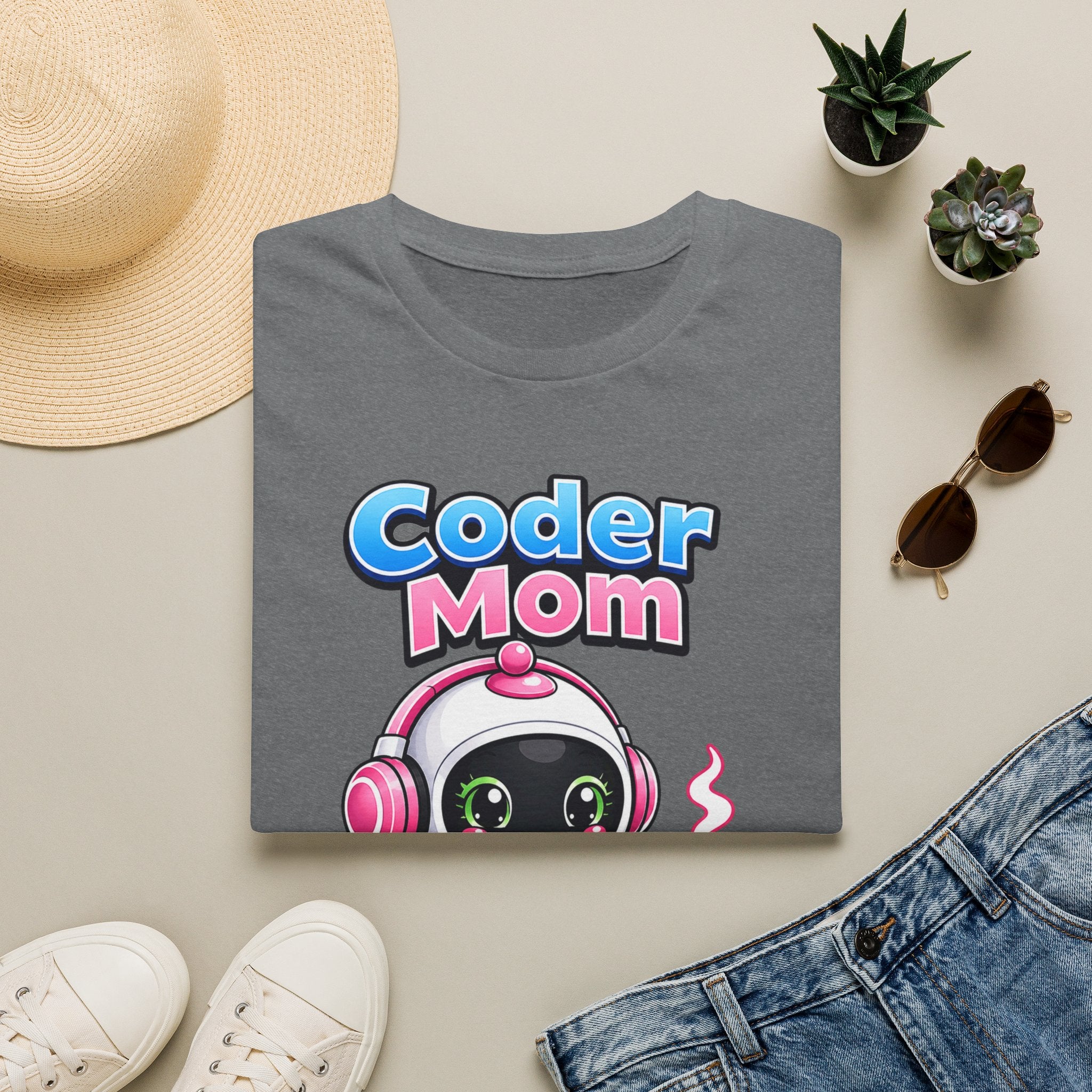 Kidxtr™ Mom Coding T-Shirt — 'Building Futures' Coder Mom Robot Graphic Tee