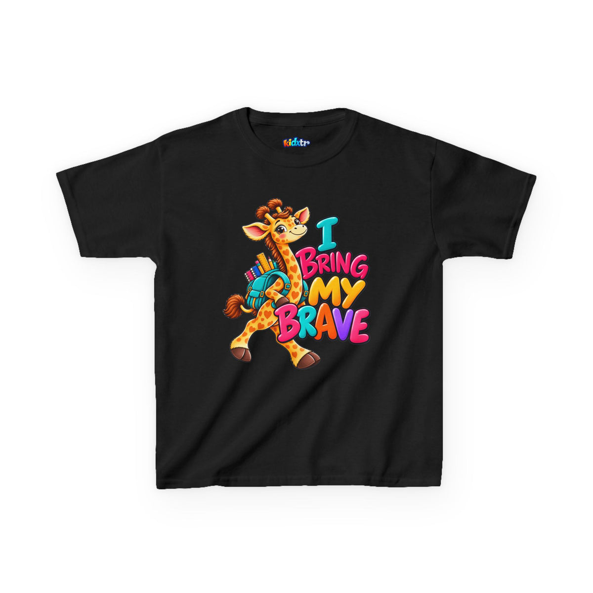 Kidxtr™ Kids Giraffe T-Shirt — 'I Bring My Brave' Inspirational Graphic Tee