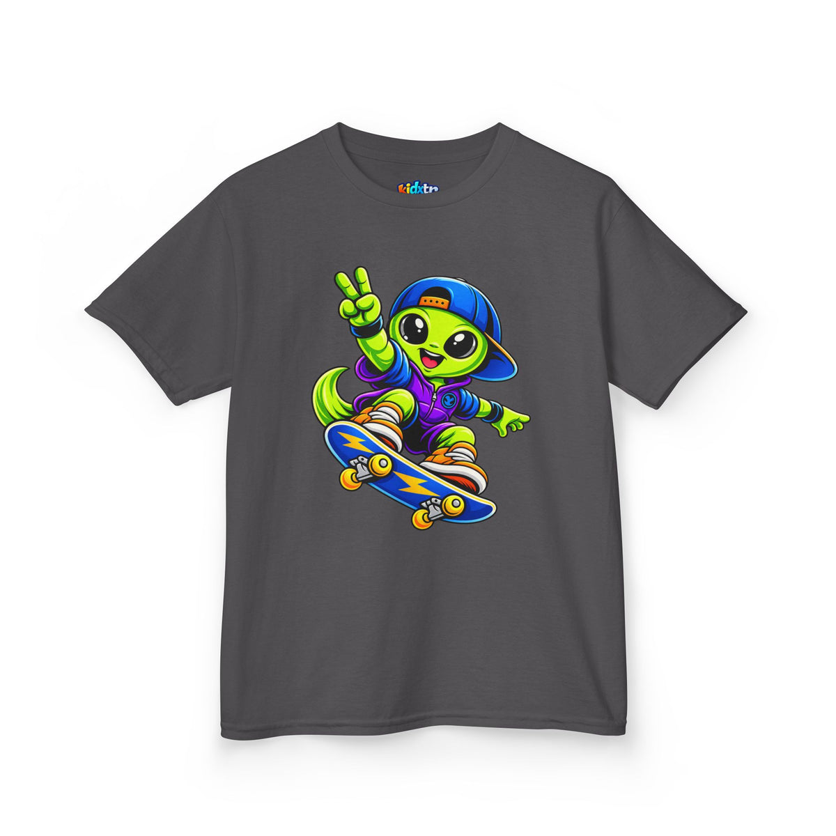 Kidxtr™ Kids Alien T-Shirt — Alien Skateboarding Graphic Tee