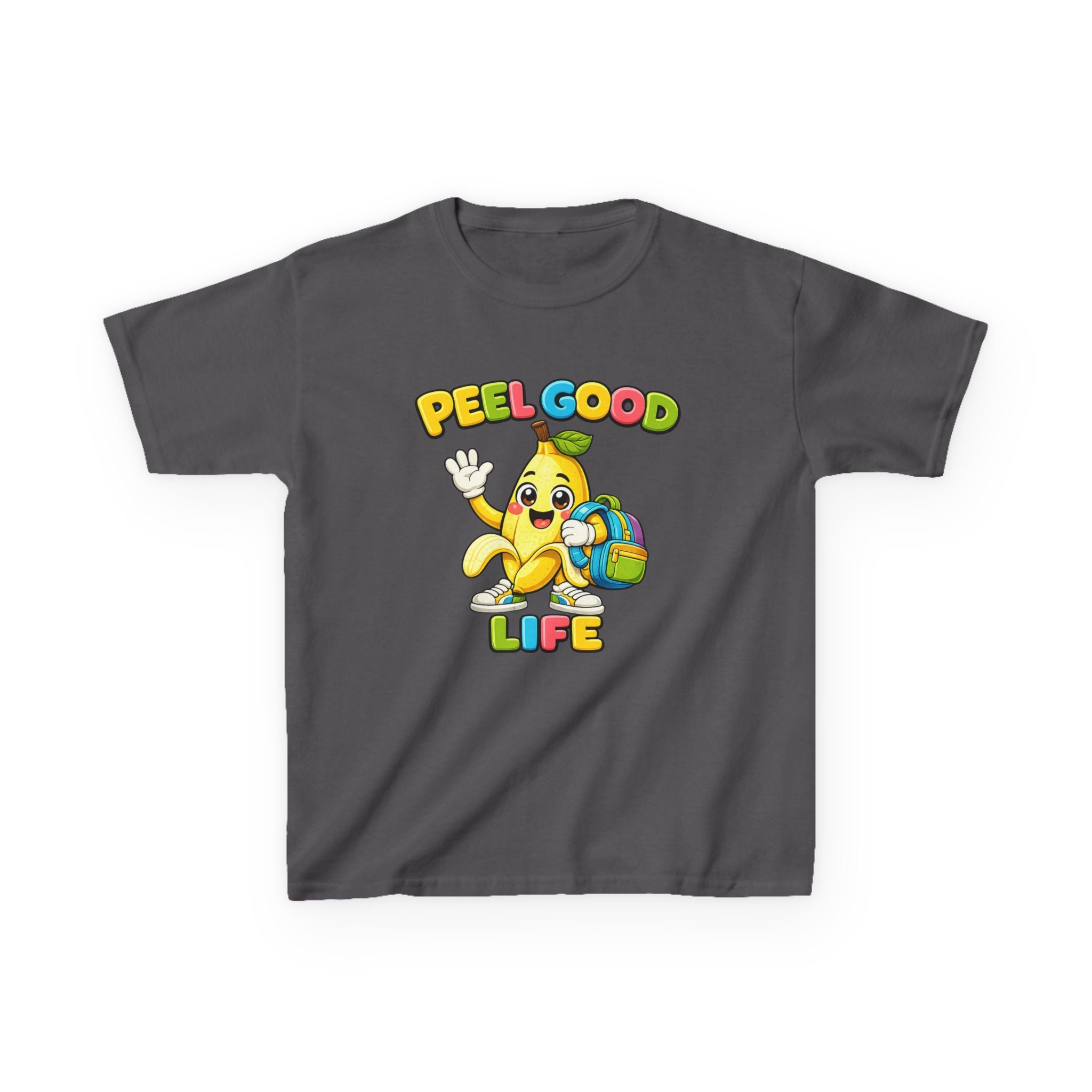 Kids Banana T-Shirt — 'Peel Good Life' Cartoon Banana Graphic Tee