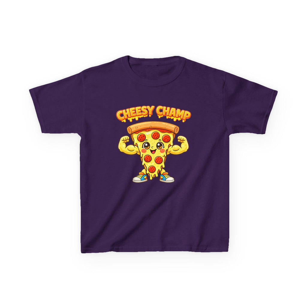 Kids Pizza T-Shirt — 'Cheesy Champ' Fun Food Graphic Tee