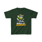 Kids Skateboarding Cat T-Shirt — 'Roll Into School' Back-to-School Graphic Tee