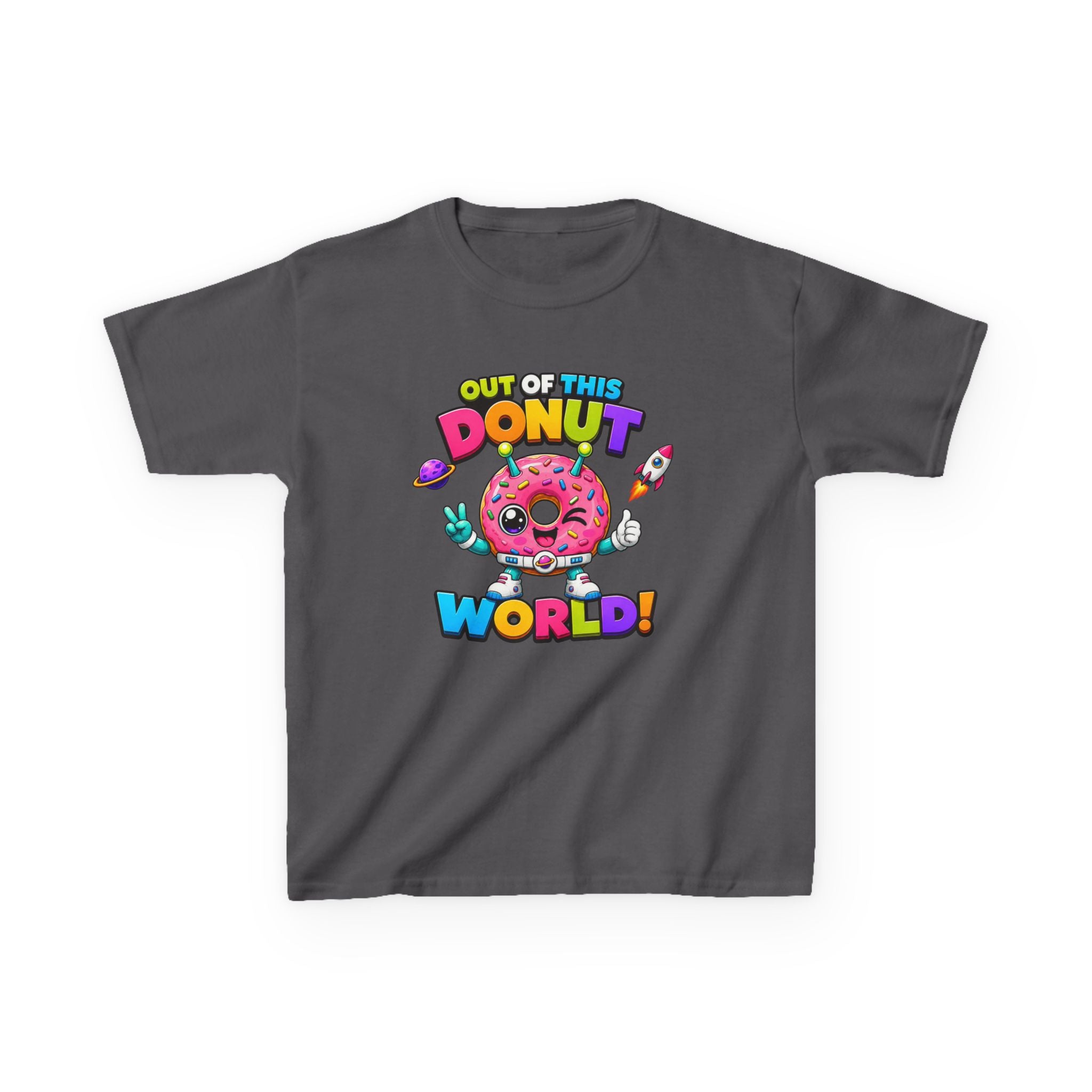 Kids Donut T-Shirt — 'Out of This Donut World!' Cute Space Donut Graphic Tee