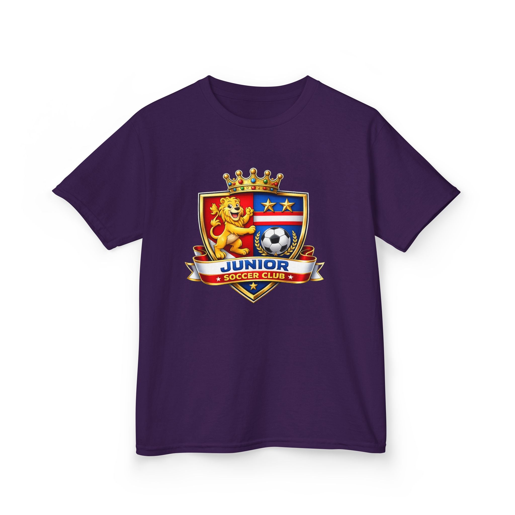 Kids Soccer T-Shirt — 'Junior Soccer Club' Crest Graphic Tee