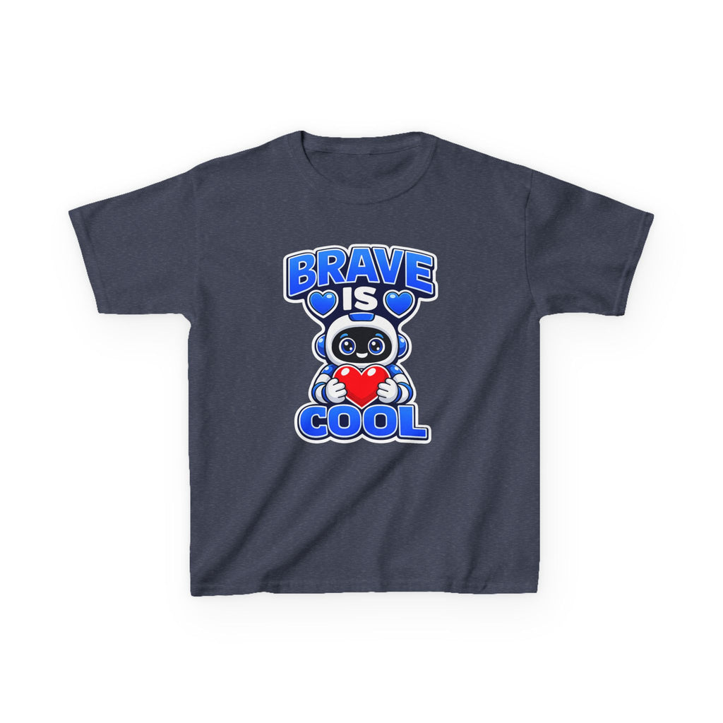 Kids Robot T-Shirt — 'Brave Is Cool' Heart Graphic Tee