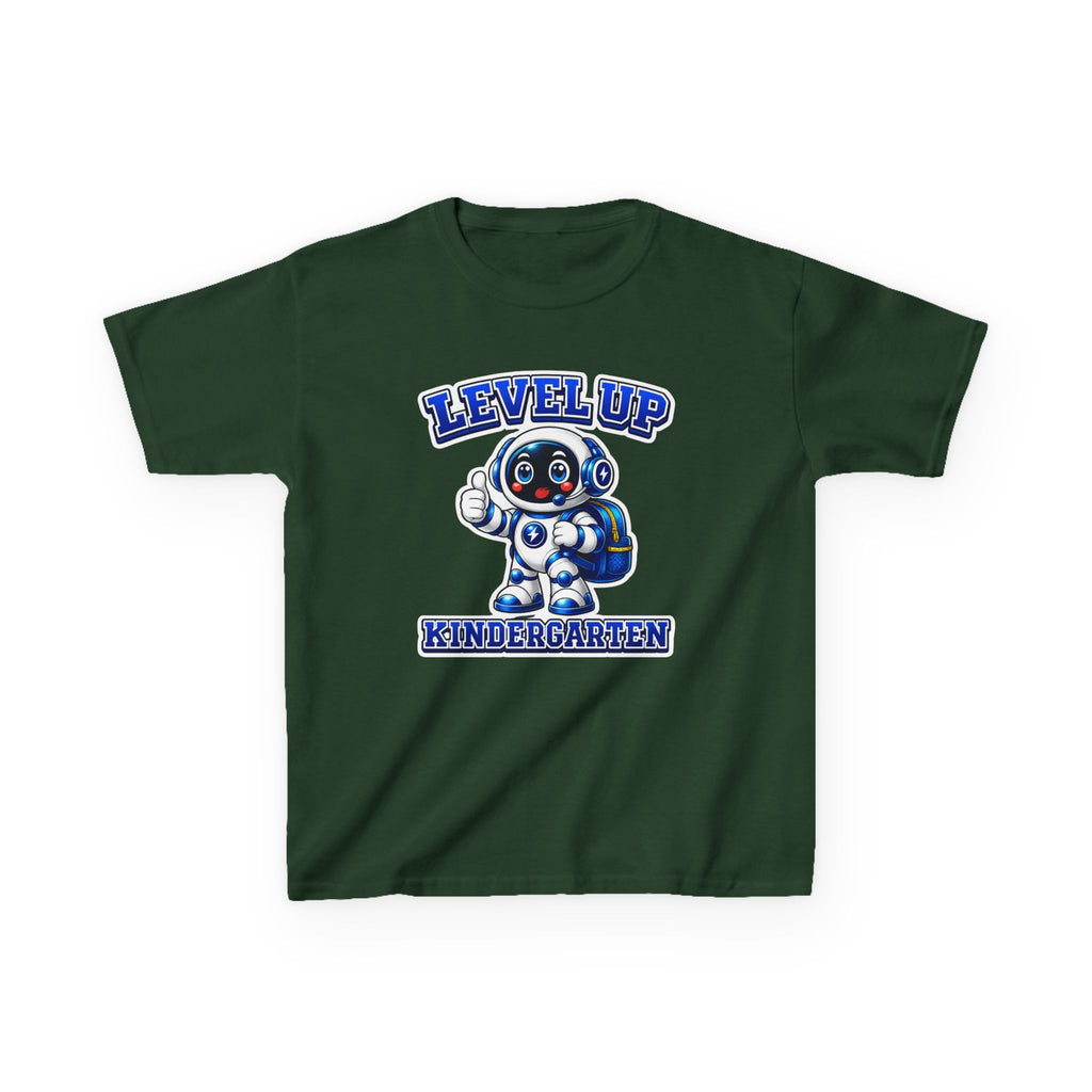 Kids Level Up Kindergarten T-Shirt — 'Level Up Kindergarten' Robot First Day Graphic Tee