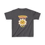 Kids Sunshine T-Shirt — 'Sunshine & Snacks' Smiling Daisy Graphic Tee