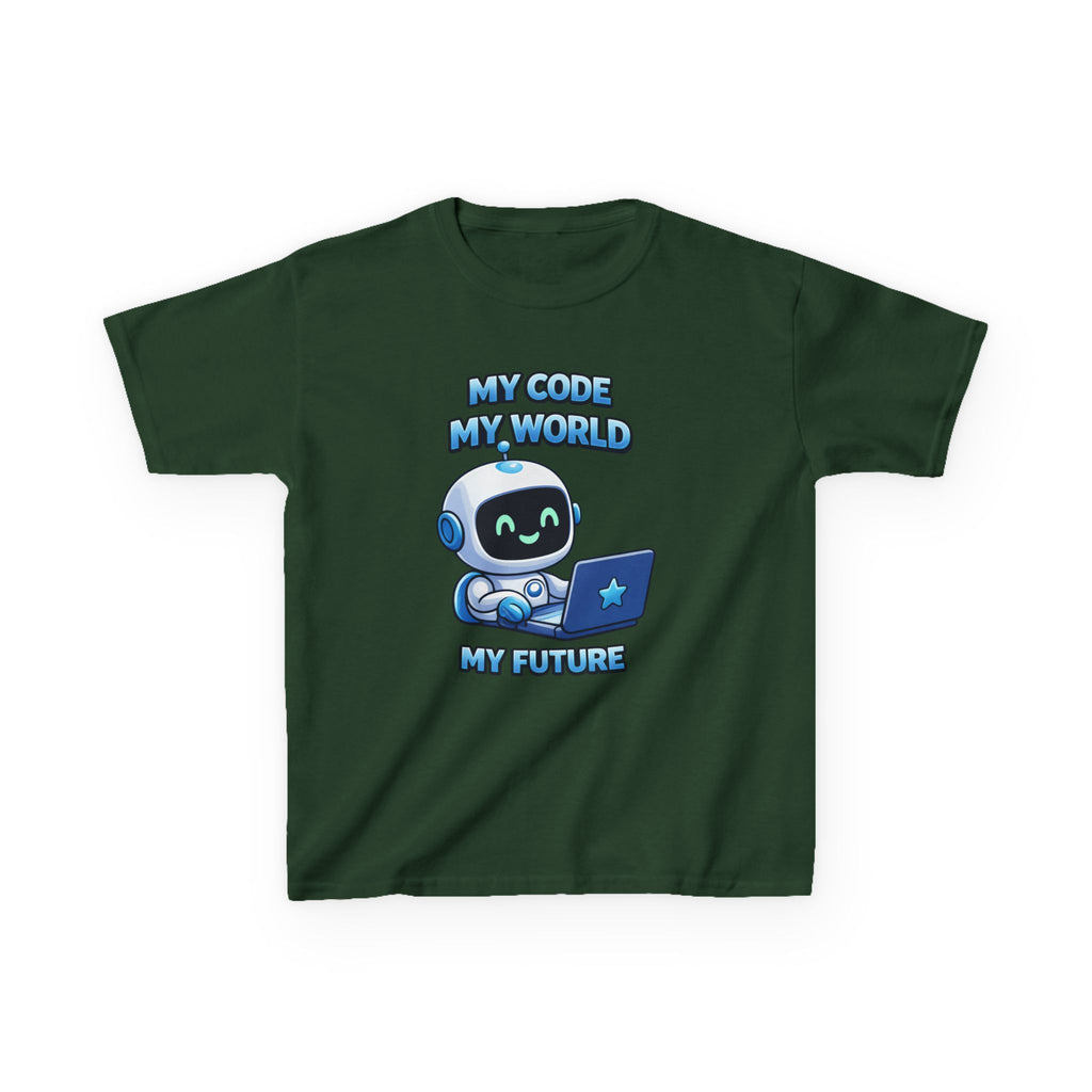 Kids Coding T-Shirt – My Code My World Graphic Tee
