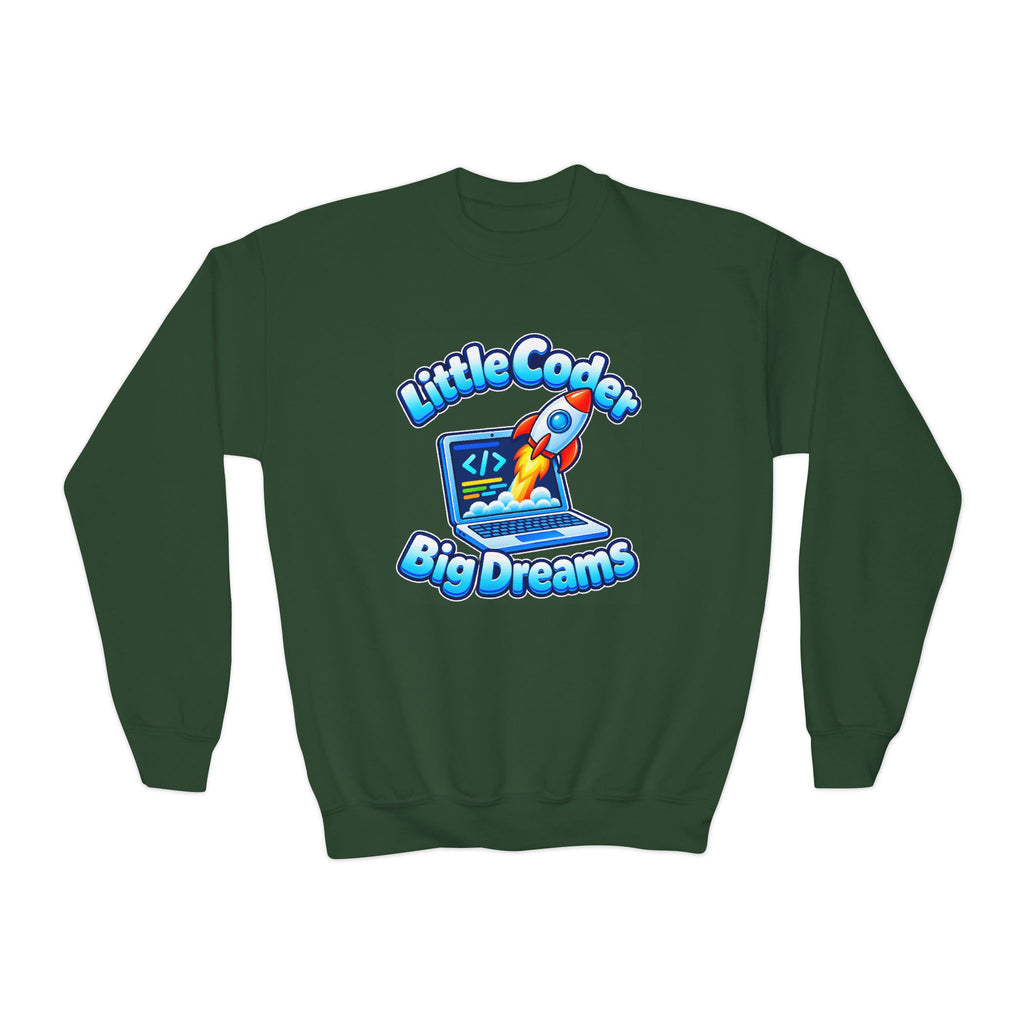 Kidxtr™ Kids Lil Coder Crewneck Sweatshirt — 'Code It Up' Youth Graphic Sweatshirt