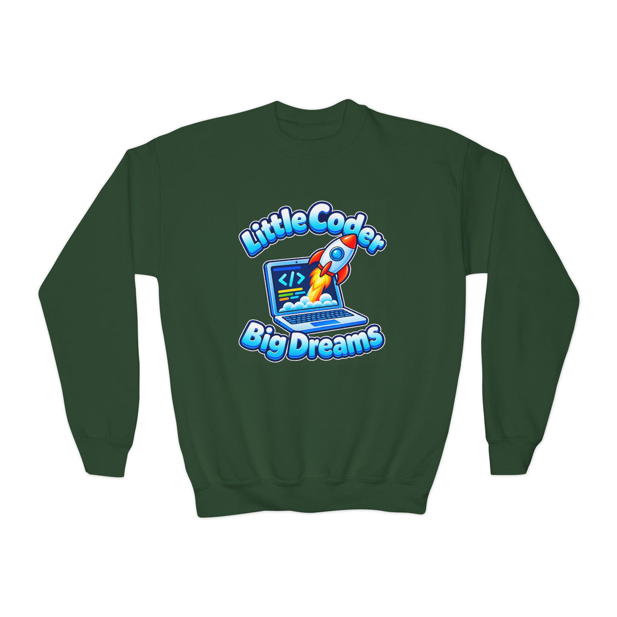 Kidxtr™ Kids Lil Coder Crewneck Sweatshirt — 'Code It Up' Youth Graphic Sweatshirt