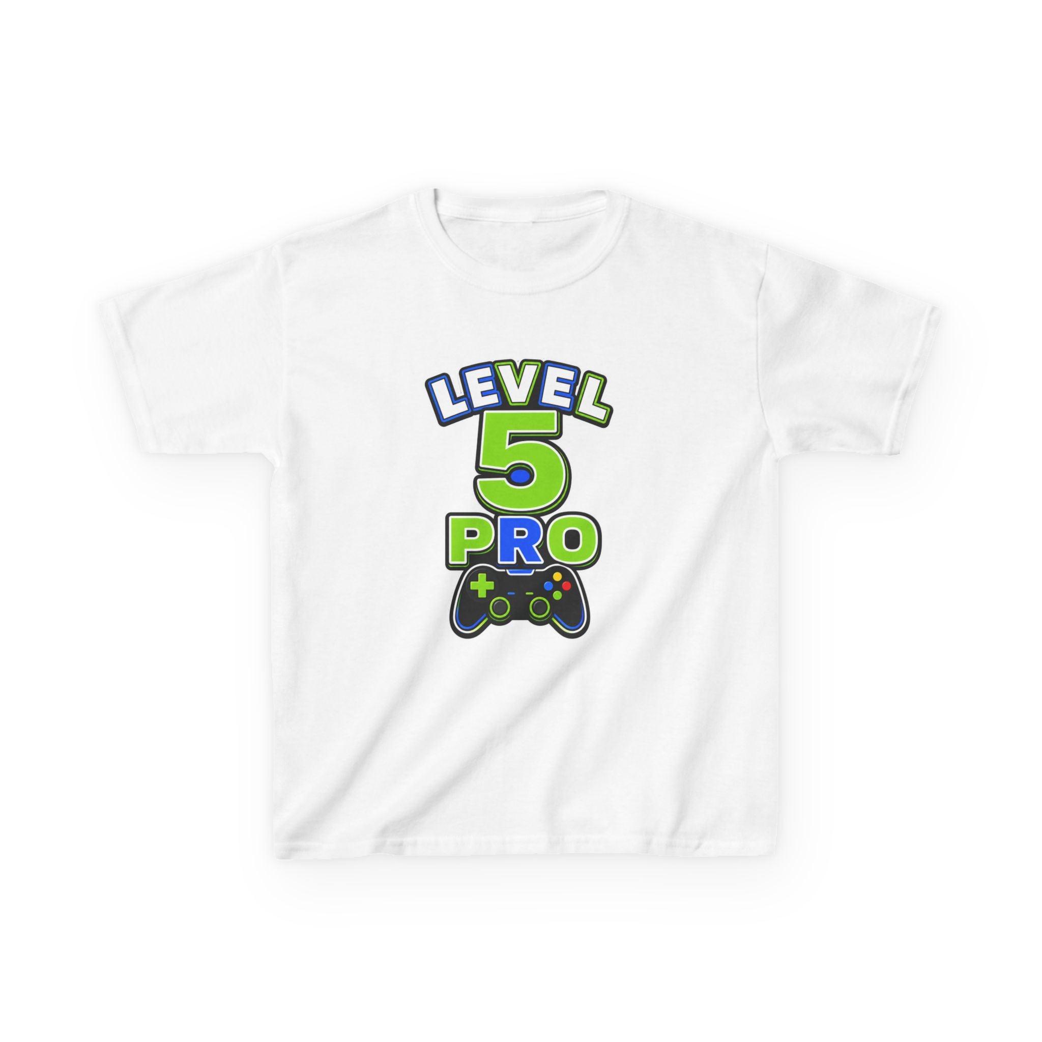 Kids Birthday Gaming T-Shirt — 'Level 5 Pro' Gamer Graphic Tee