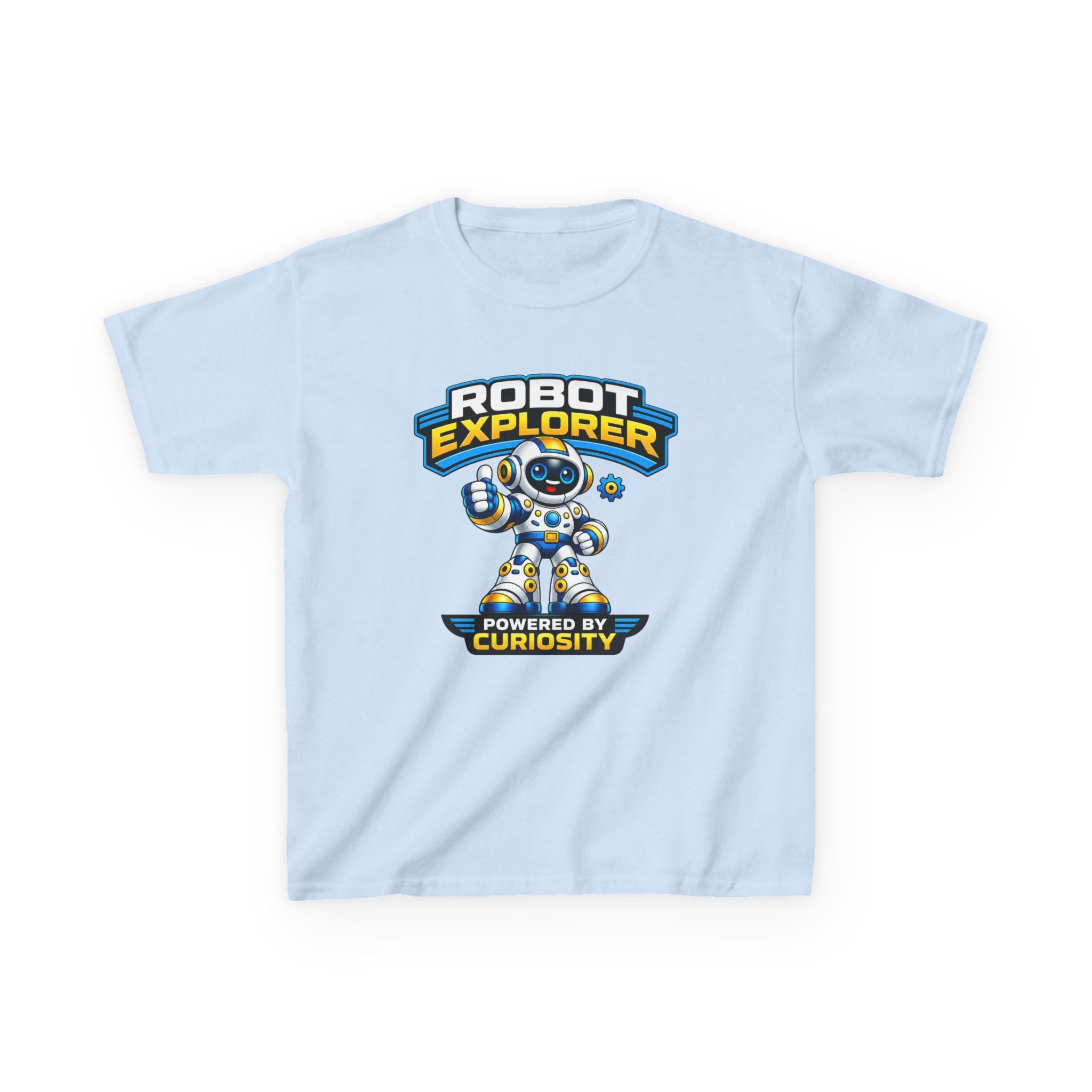 Robot Explorer Kids T‑Shirt — "Powered by Curiosity" Space Robot Tee