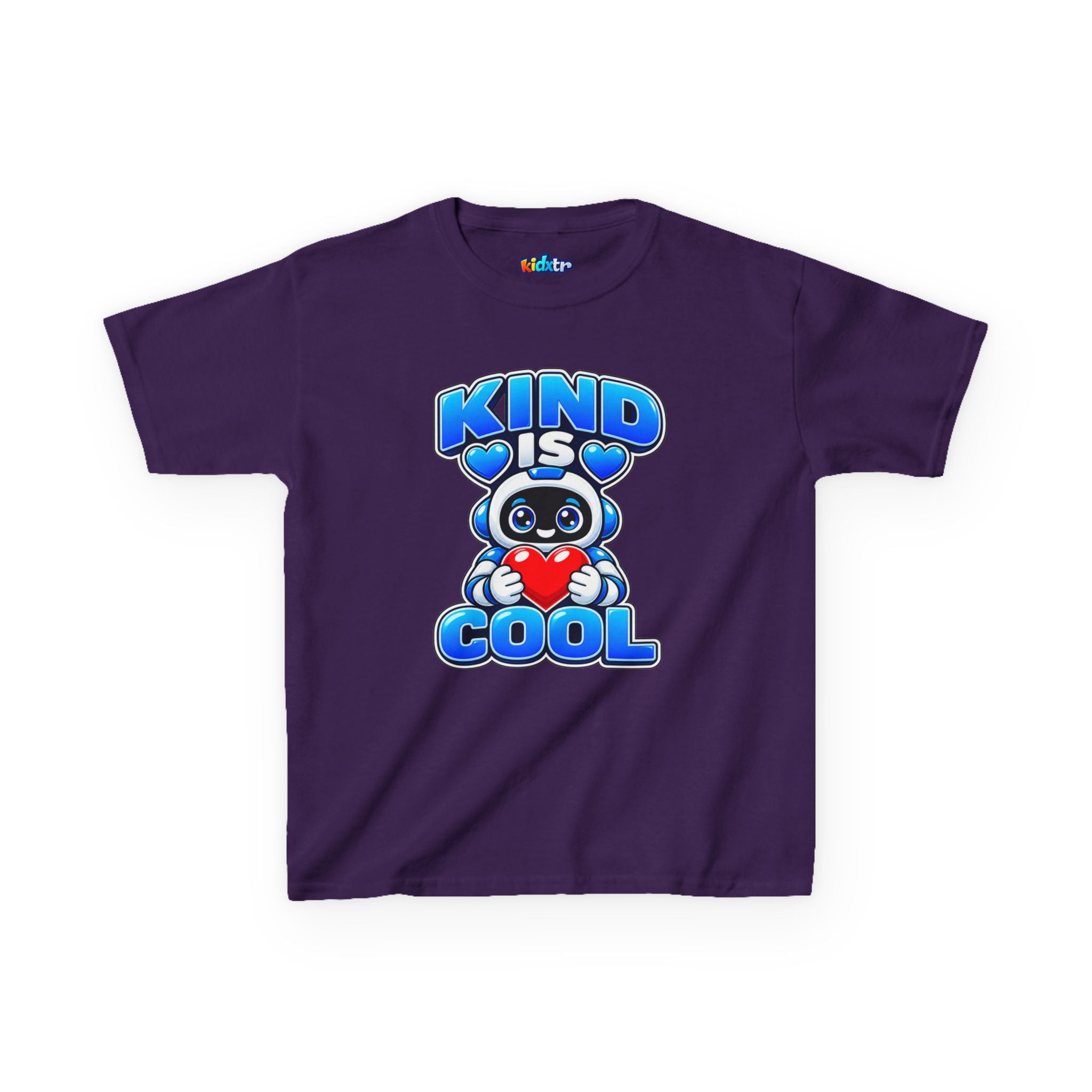 Kidxtr™ Kids Kindness T-Shirt — 'Kind Is Cool' Robot Heart Graphic Tee