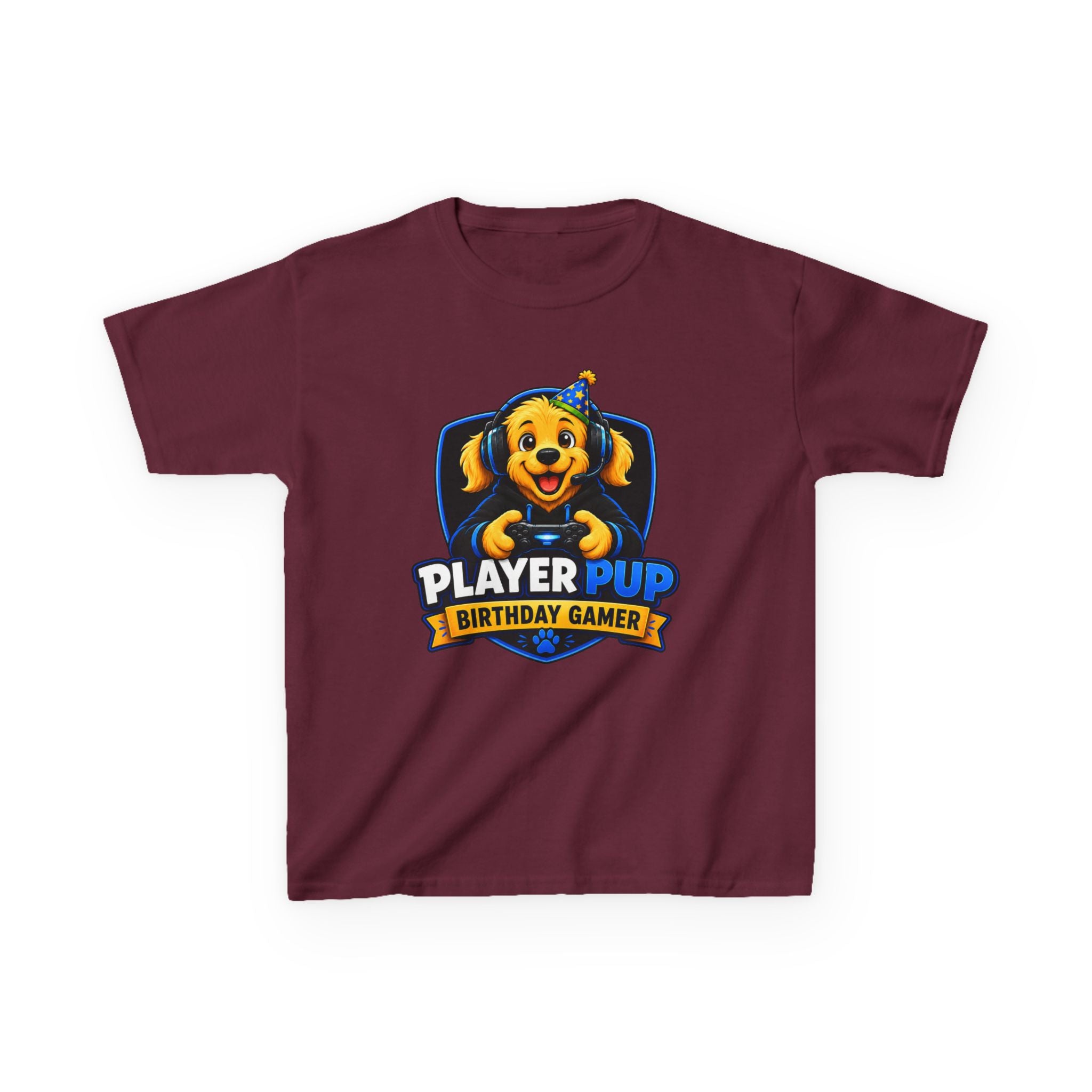 Kids T‑Shirt — "Player Pup" Birthday Gamer Graphic Tee