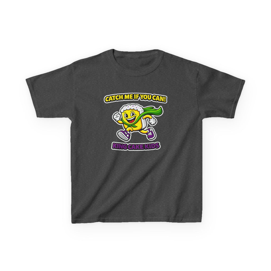 Kids King Cake T-Shirt — 'Catch Me If You Can' Mardi Gras Graphic Tee