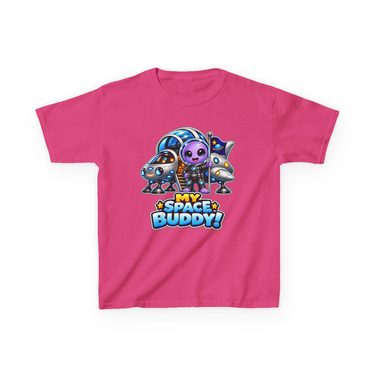 Kidxtr™ Kids Space T-Shirt — 'My Space Buddy' Alien Rocket Graphic Tee