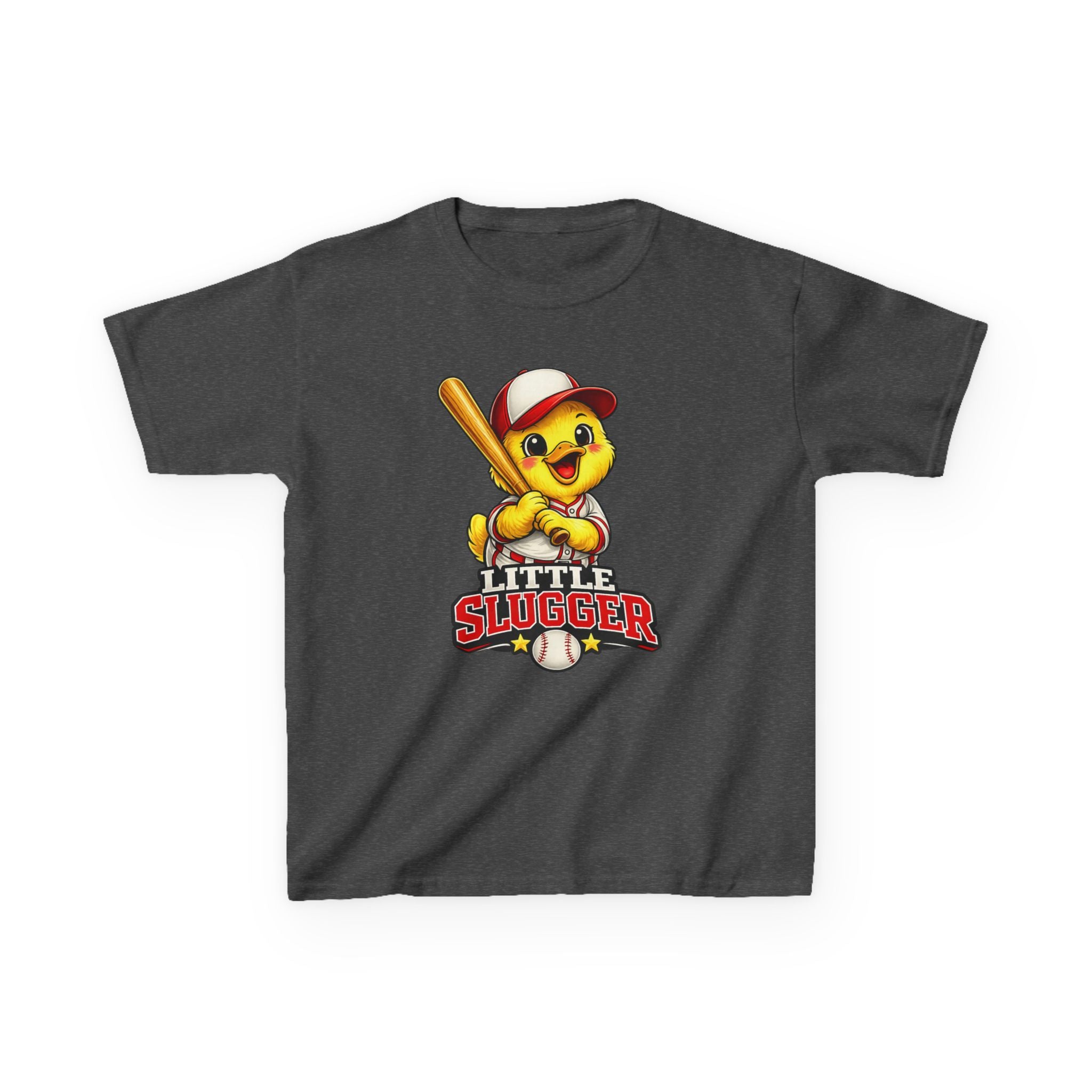 Kids Baseball T-Shirt — 'Little Slugger' Cute Baseball Chick Graphic Tee