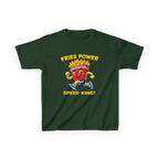Kids French Fry T-Shirt — 'Fries Power Speed King' Funny Cartoon Graphic Tee