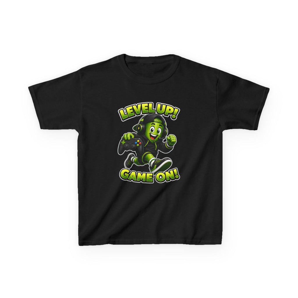 Kids Gamer T-Shirt — 'Level Up! Game On!' Arcade Graphic Tee