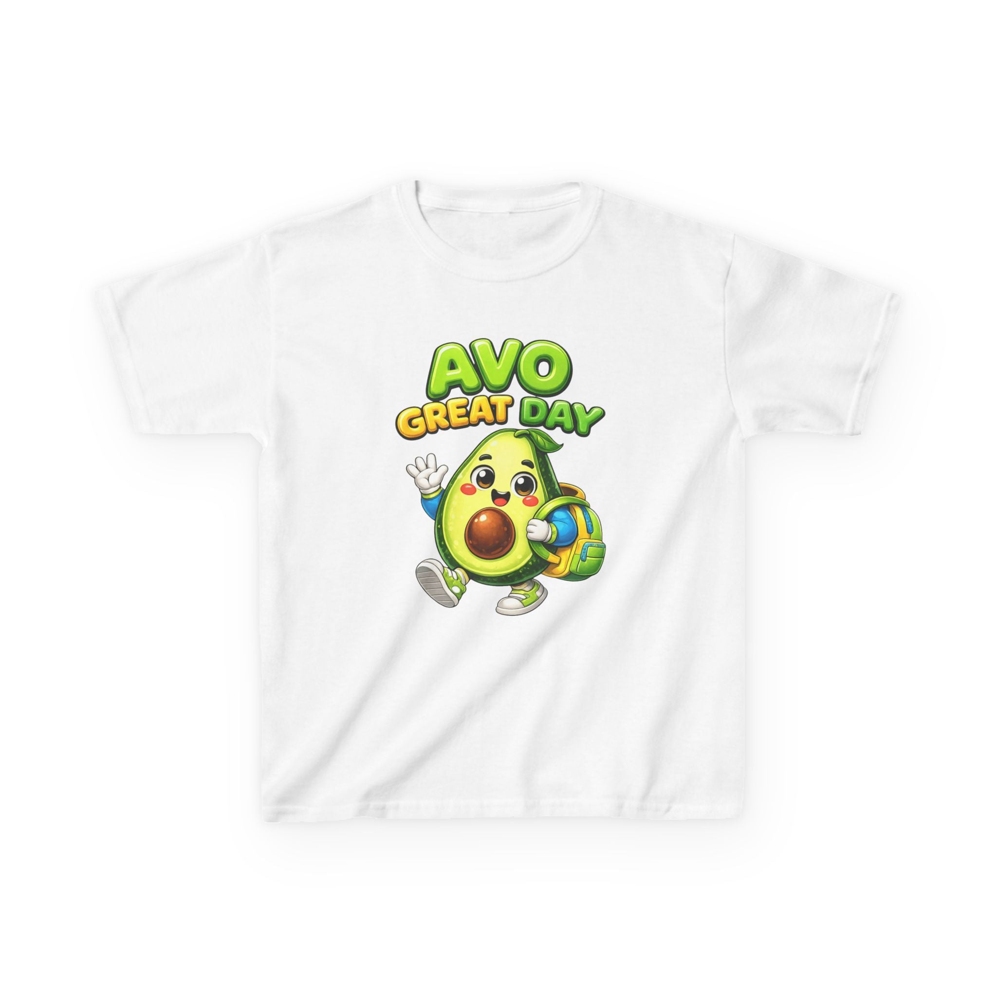 Kids Tee — "Avo Great Day" Cute Avocado Backpacker Shirt
