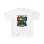 Kids Birthday T-Shirt — 'Birthday Mode On' Video Game Controller Graphic Tee