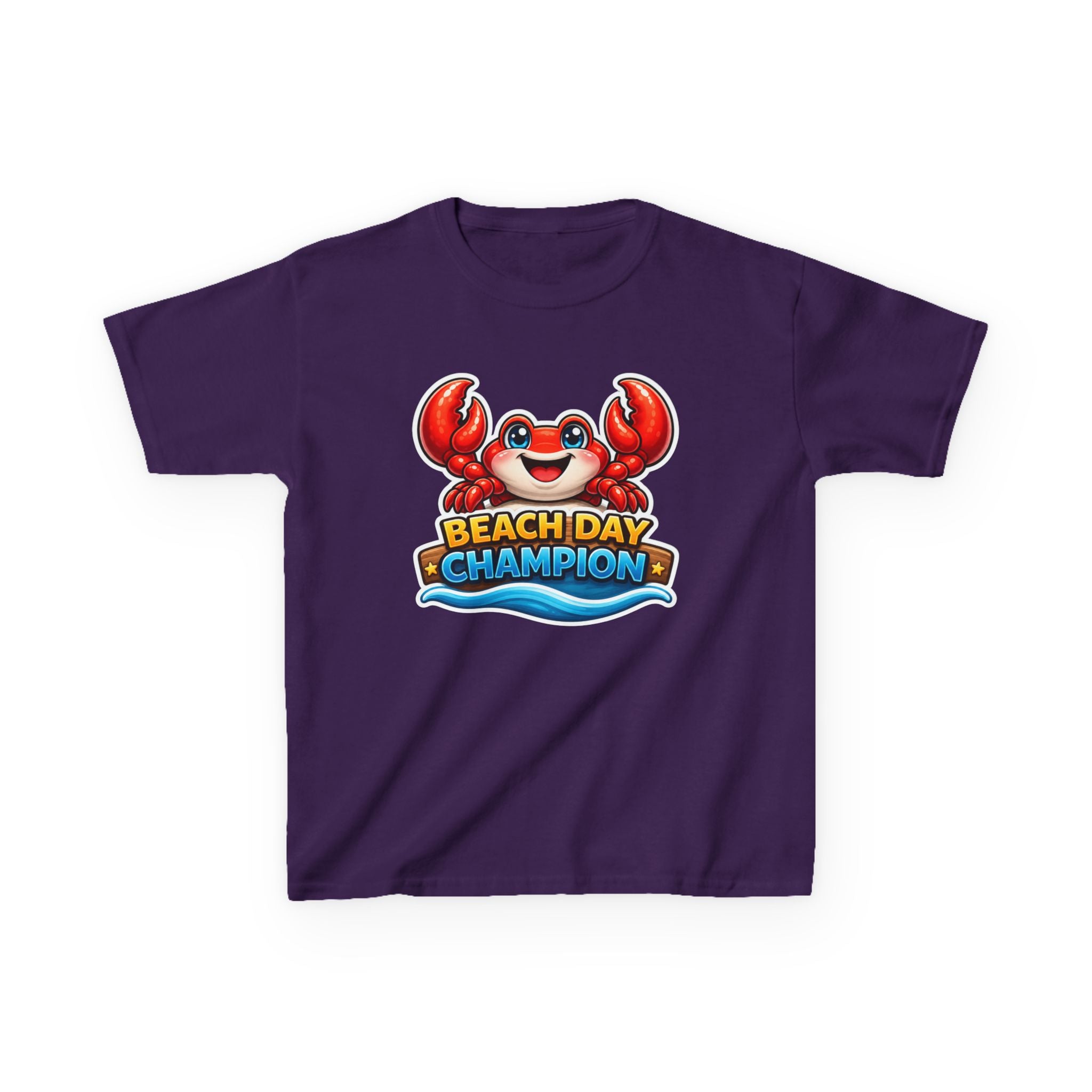Kids Crab T-Shirt — 'Beach Day Champion' Crab Graphic Tee