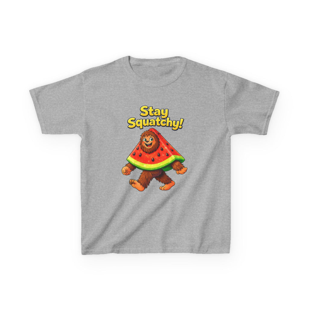 Kids Sasquatch T-Shirt — 'Stay Squatchy!' Watermelon Graphic Tee