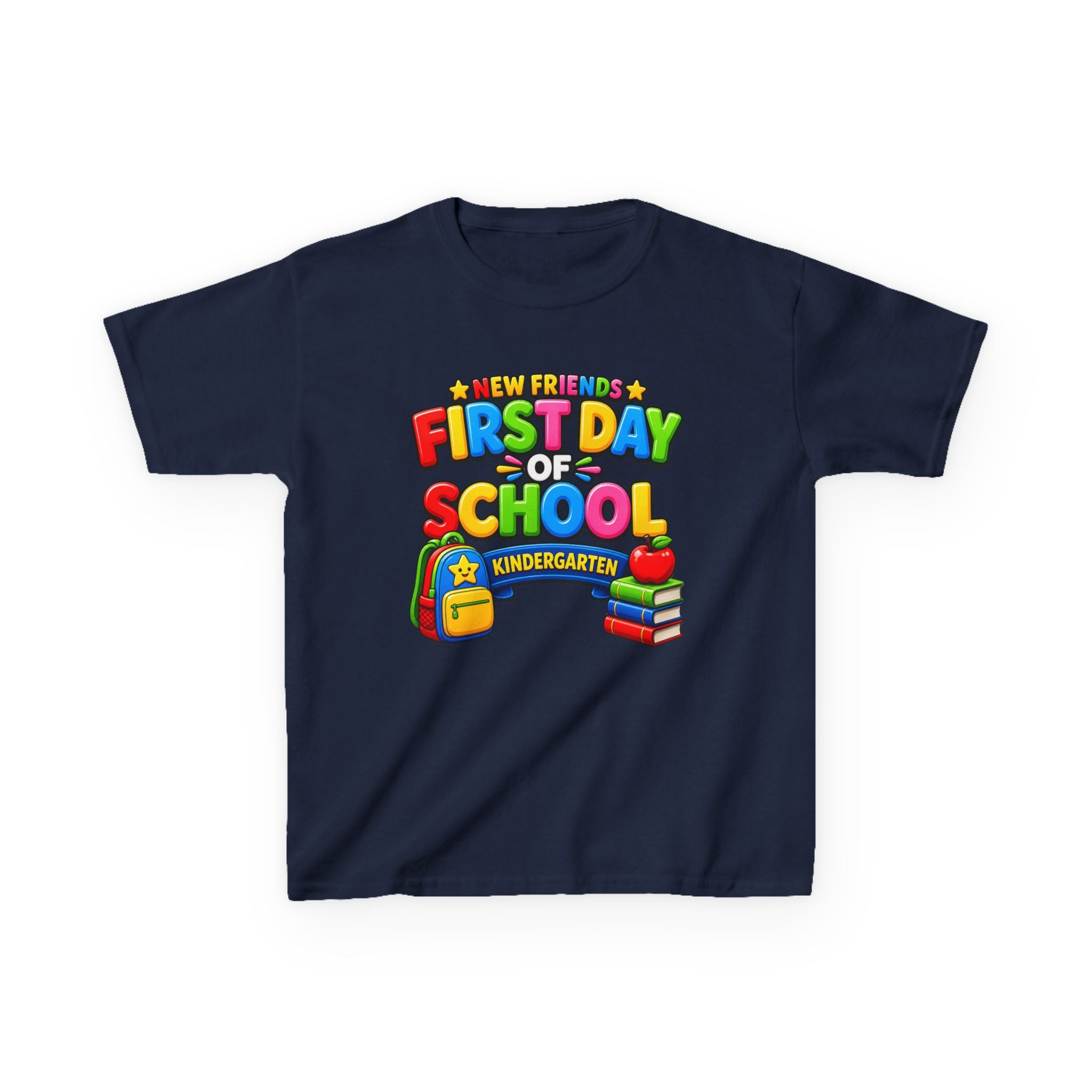 Kids Kindergarten T-Shirt — 'New Friends' First Day of School Graphic Tee