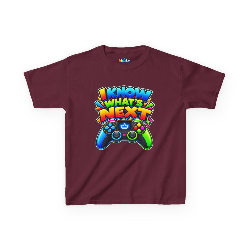Kidxtr™ Kids Gamer T-Shirt — 'I Know What’s Next' Gaming Graphic Tee