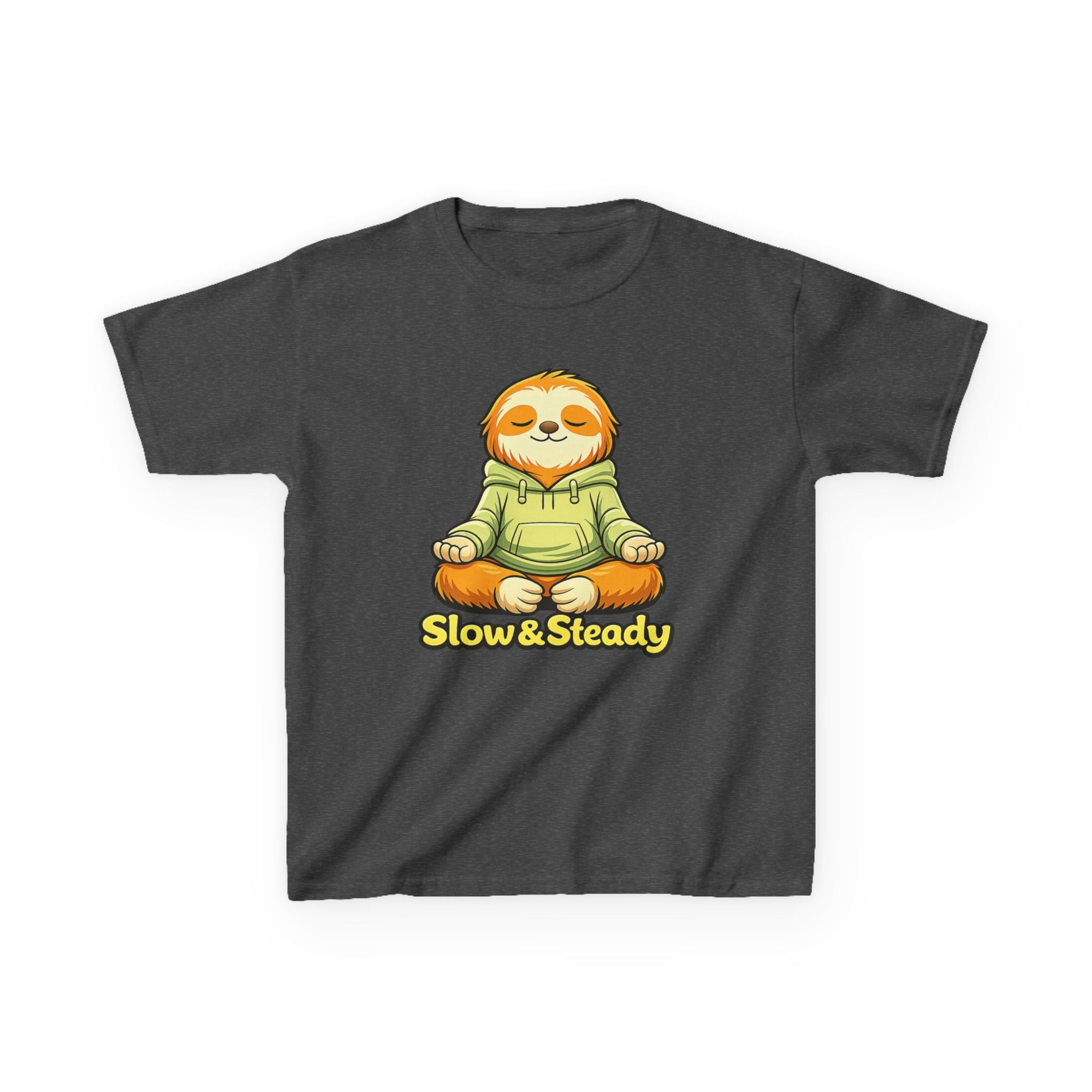 Kids Animal T-Shirt — 'Slow & Steady' Meditating Sloth Graphic Tee
