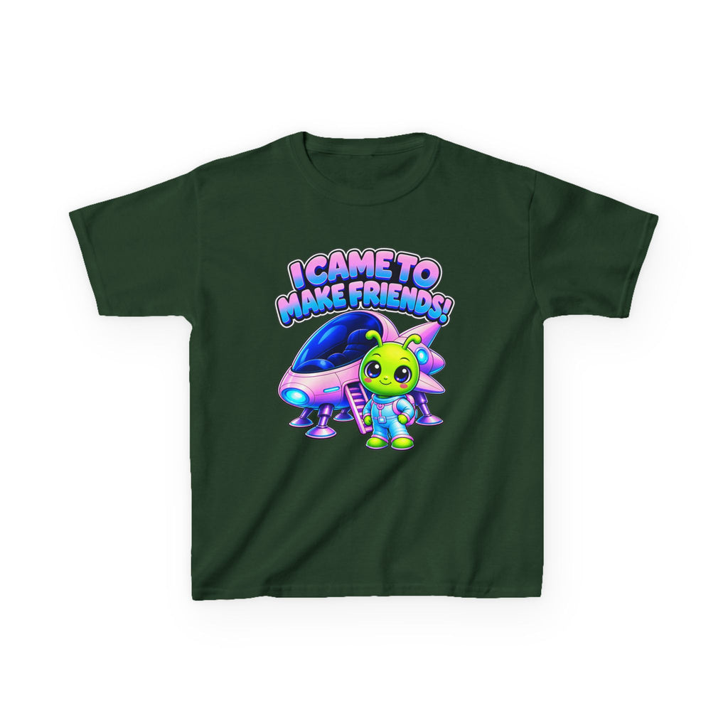 Kidxtr™ Kids Alien T-Shirt — 'I Came to Make Friends' Alien Graphic Tee