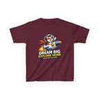 Kids Tee — "Dream Big Explore More" Rocket Dog Space Graphic