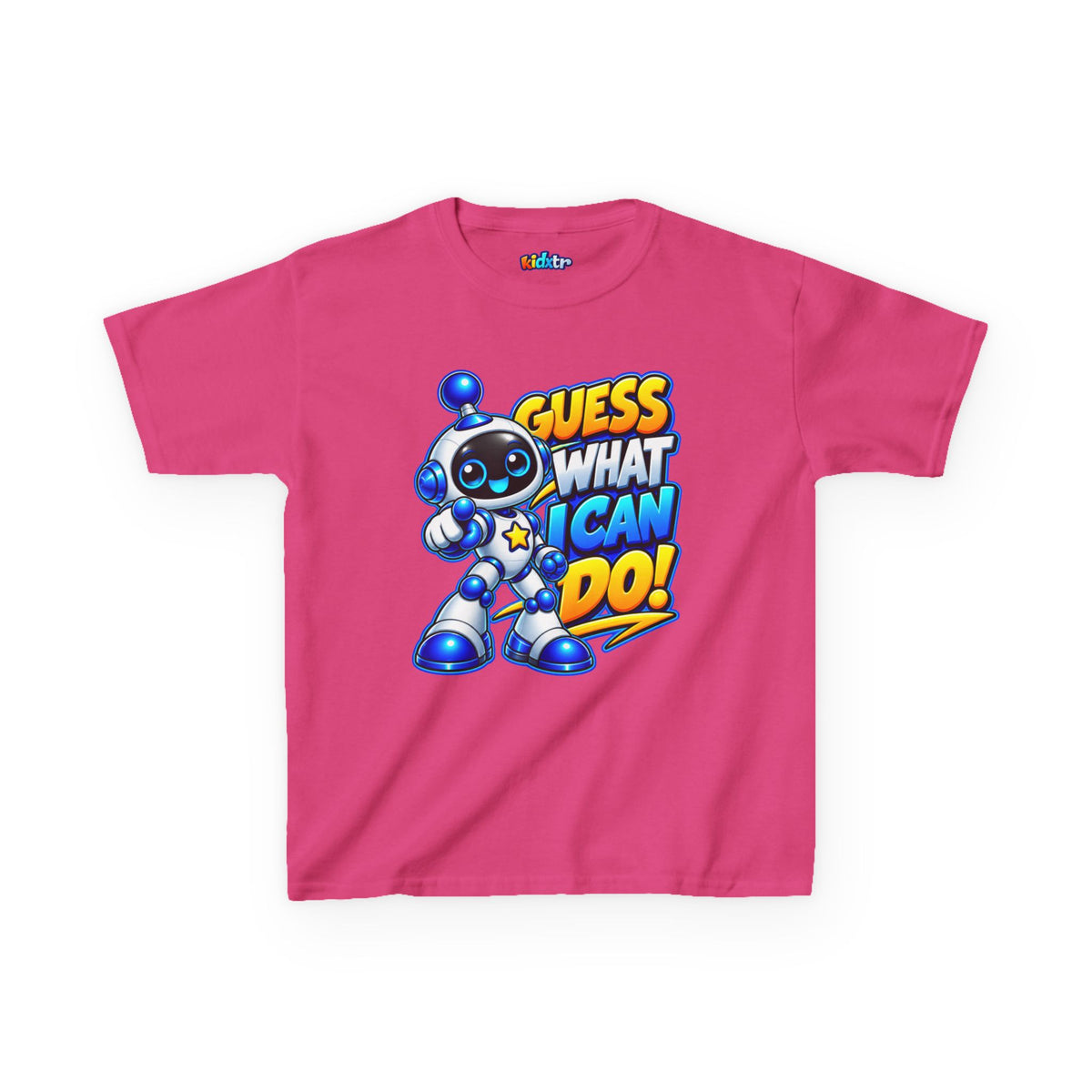 Kidxtr™ Kids Robot T-Shirt — 'Guess What I Can Do' Robot Graphic Tee