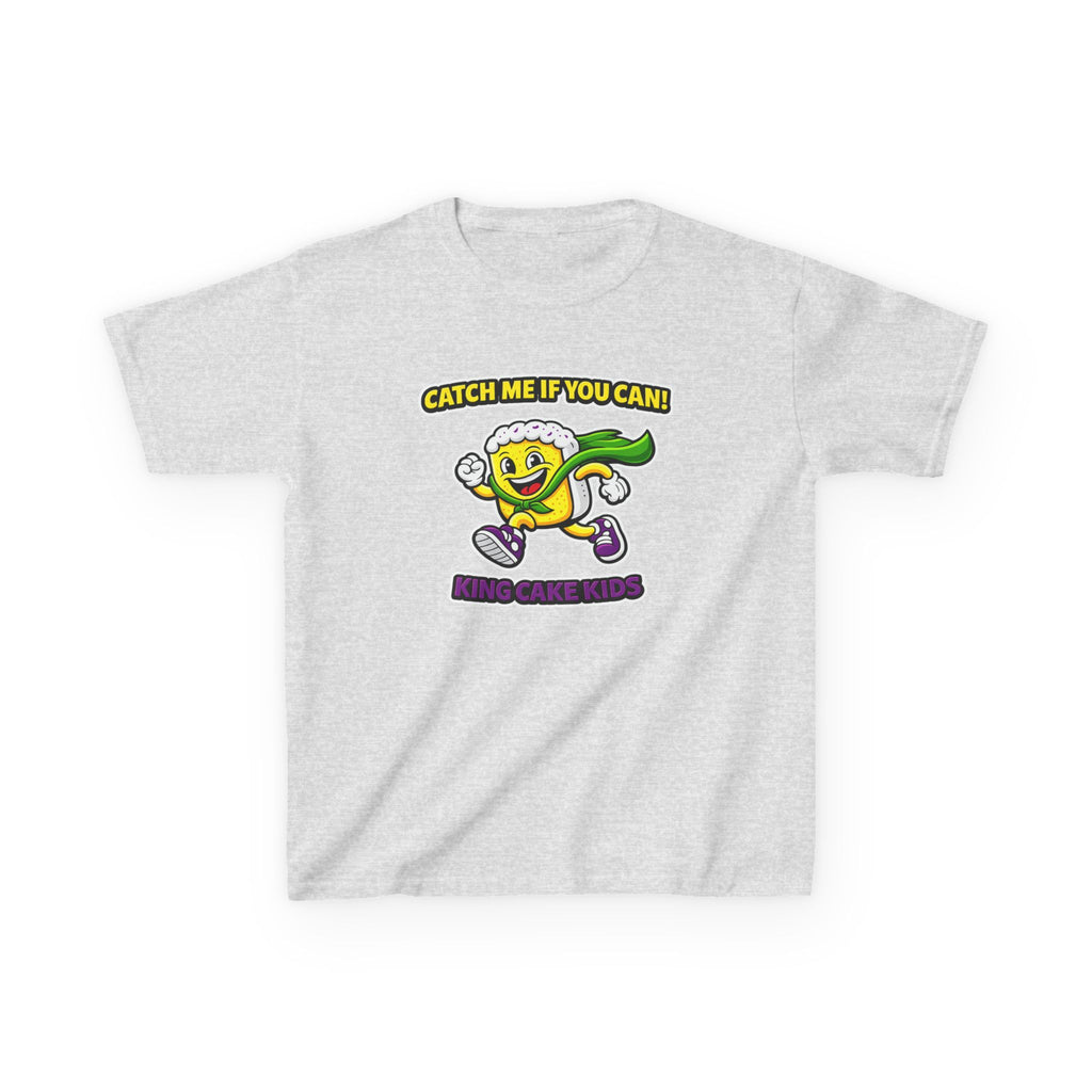 Kids King Cake T-Shirt — 'Catch Me If You Can' Mardi Gras Graphic Tee