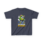 Kids School T-Shirt — 'School Is Cool' Skateboard Cat Graphic Tee