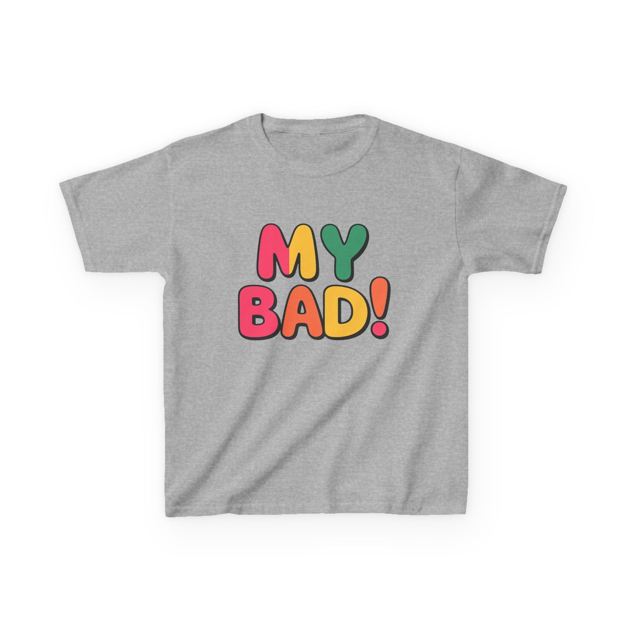 Kids Funny T-Shirt — 'My Bad!' Colorful Retro Graphic Tee