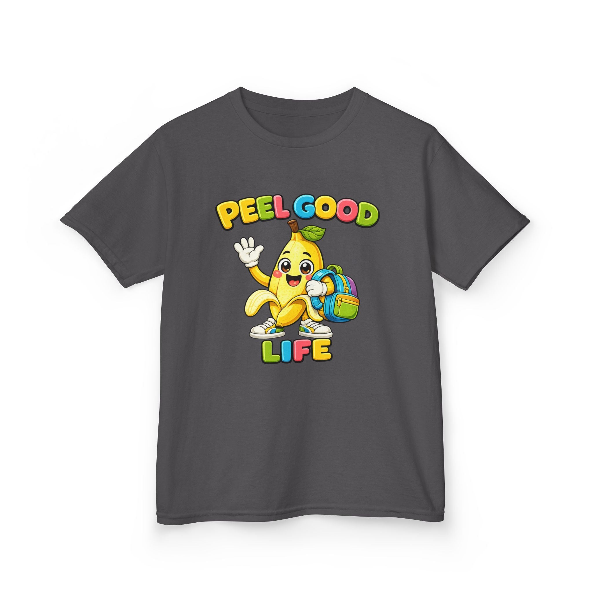 Kids Banana T-Shirt — 'Peel Good Life' Cartoon Banana Graphic Tee