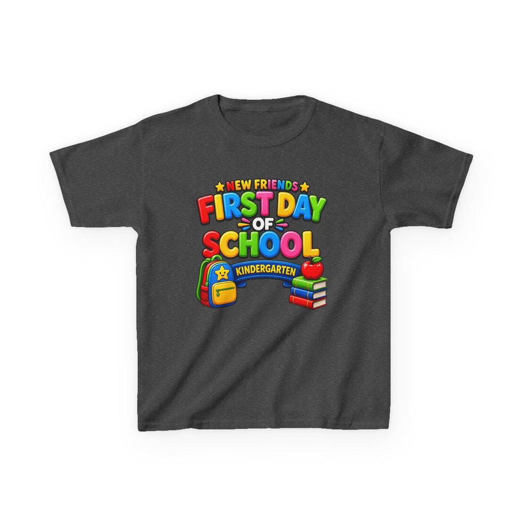 Kids Kindergarten T-Shirt — 'New Friends' First Day of School Graphic Tee