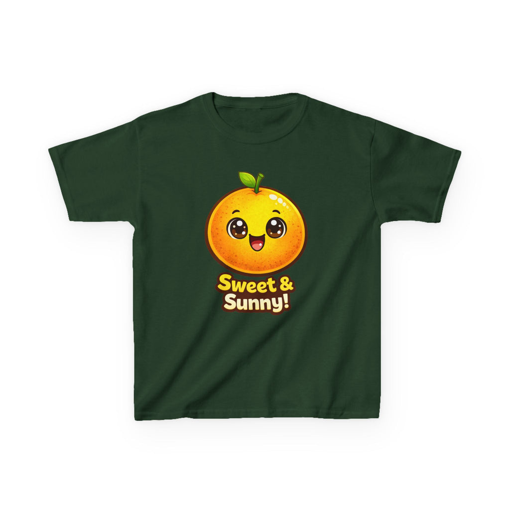 Kids Food T-Shirt — 'Sweet & Sunny!' Kawaii Orange Graphic Tee