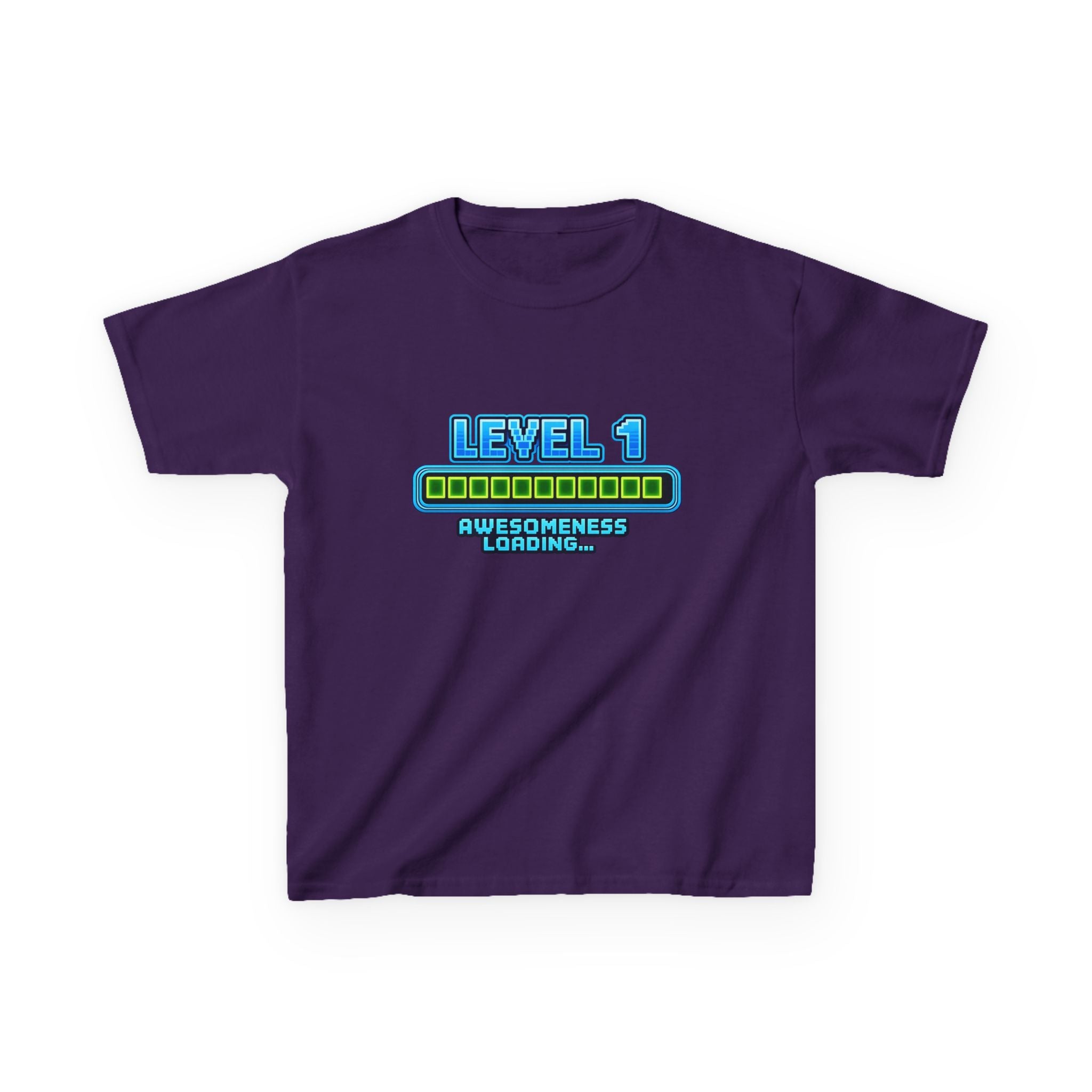 Kids Gaming T-Shirt — 'Level 1 Awesomeness Loading' Gamer Birthday Graphic Tee
