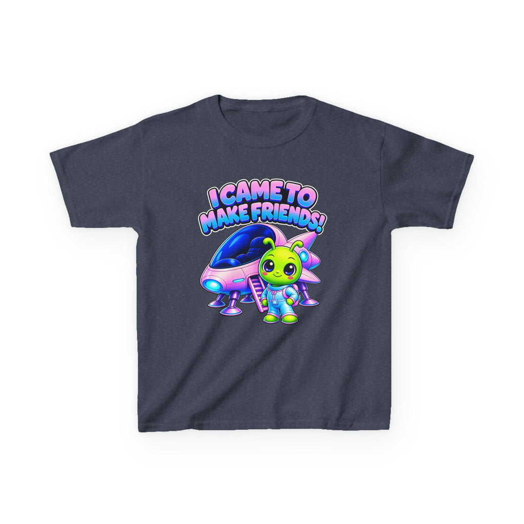Kidxtr™ Kids Alien T-Shirt — 'I Came to Make Friends' Alien Graphic Tee